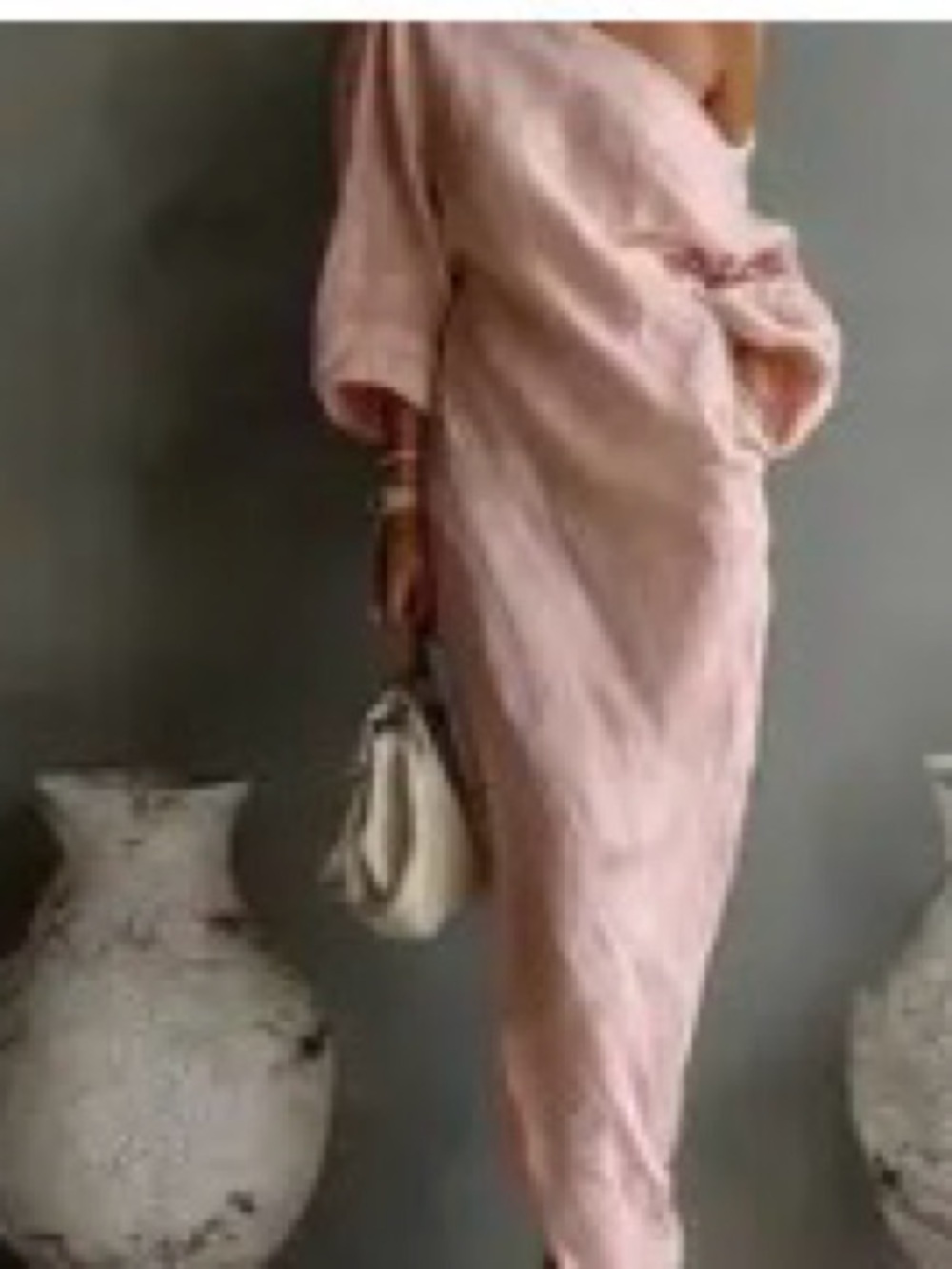 Soft Blush Pink Midi Dress with Relaxed Fit